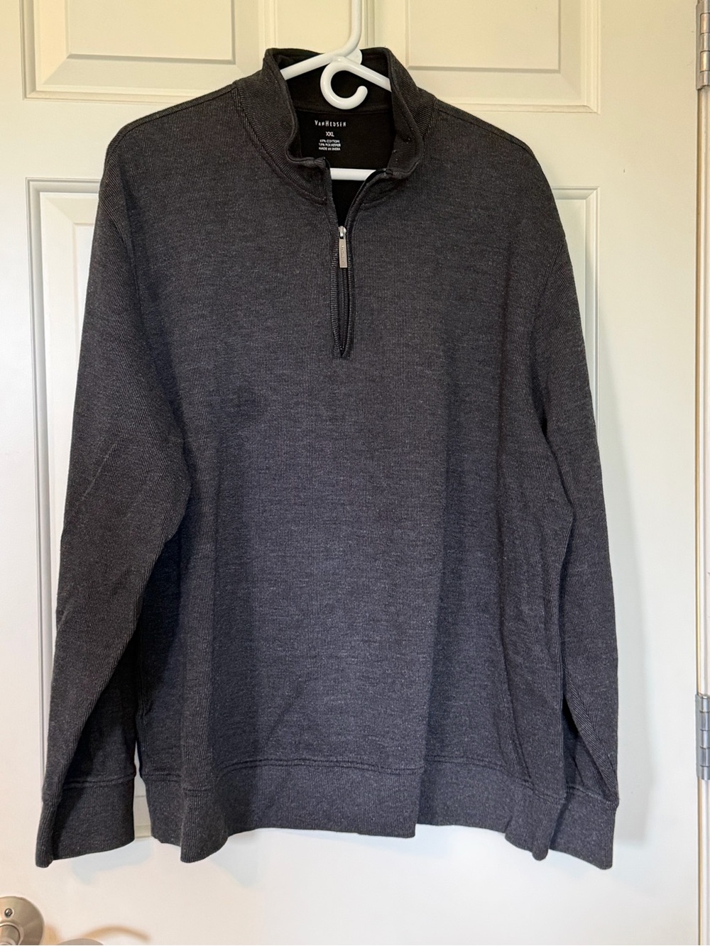 Van Heusen Men's Dark Gray Half-Zip Sweater